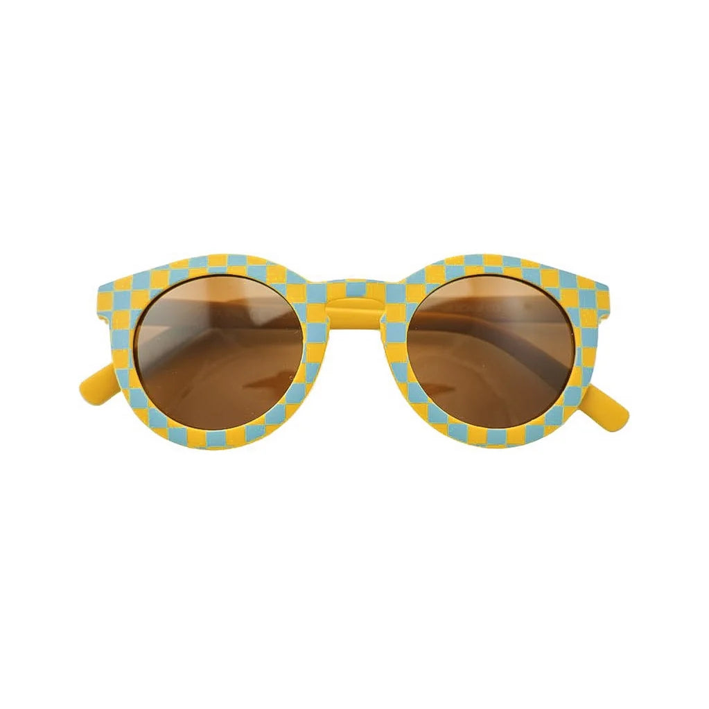 Polarized Baby Sunglasses - Checks Laguna and Wheat