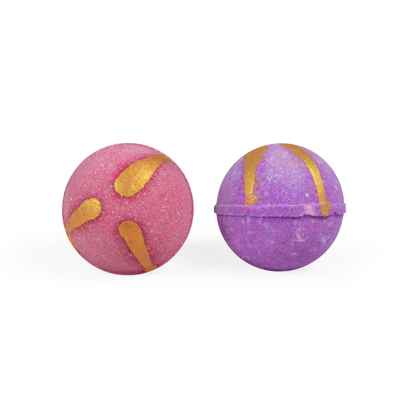 Pastel Round Golden Strips Bath Bomb