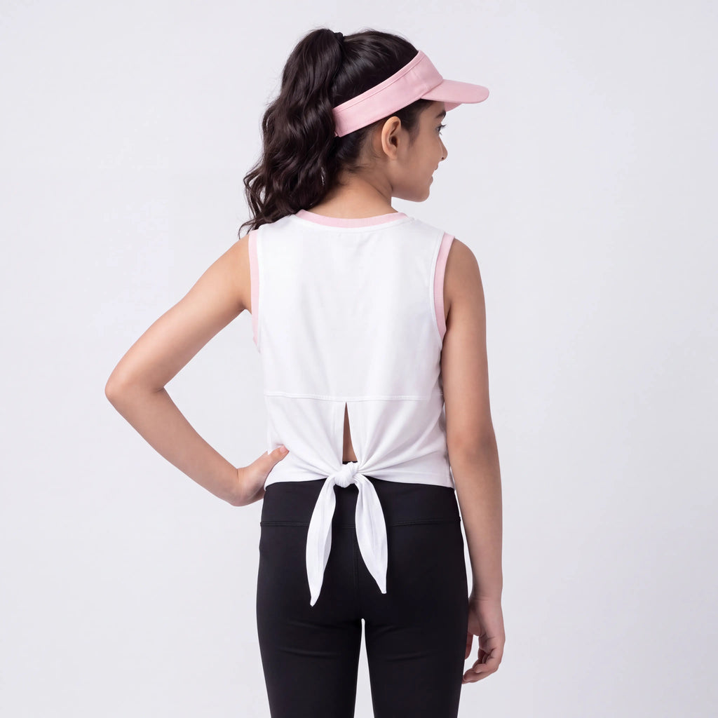 SPRNT Flow Sleeveless Tee White Pink
