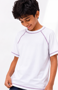 Motion Raglan Tee - White Plum