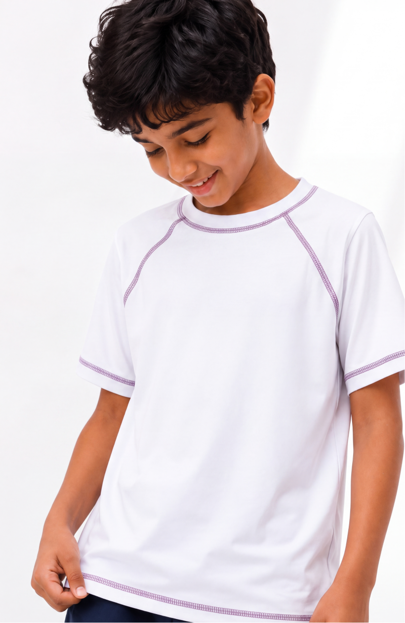 Motion Raglan Tee - White Plum