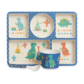 Bamboo Divided Plate Set - Dino Rock