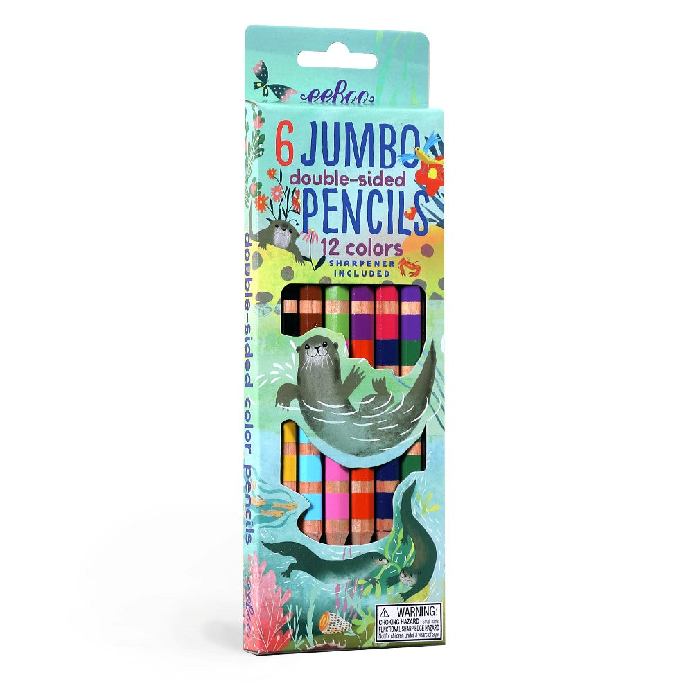 Otters at Play 6 Jumbo Double Pencils