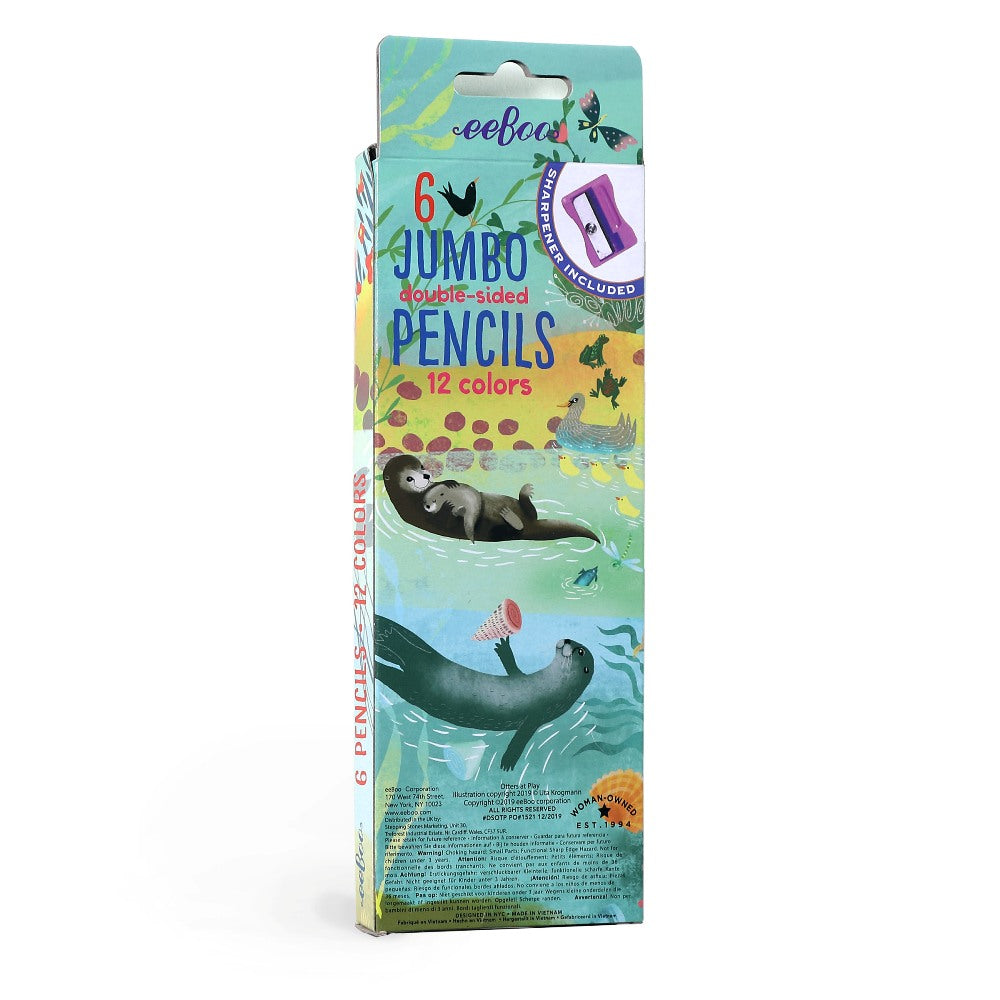 Otters at Play 6 Jumbo Double Pencils