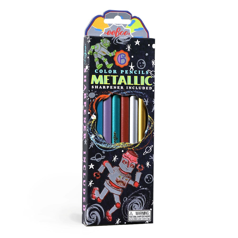 Silver Robot Metallic Pencils