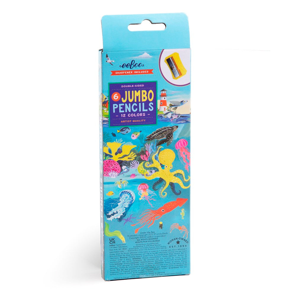 Under the Sea 6 Jumbo Double-Sided Color Pencils